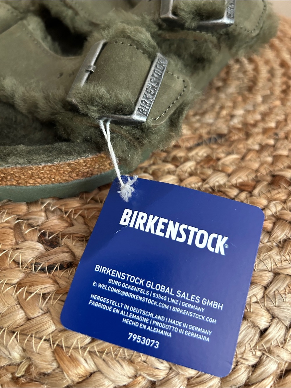 Birkenstock Arizona Shearling Sandal Thyme - Picture 2 of 8